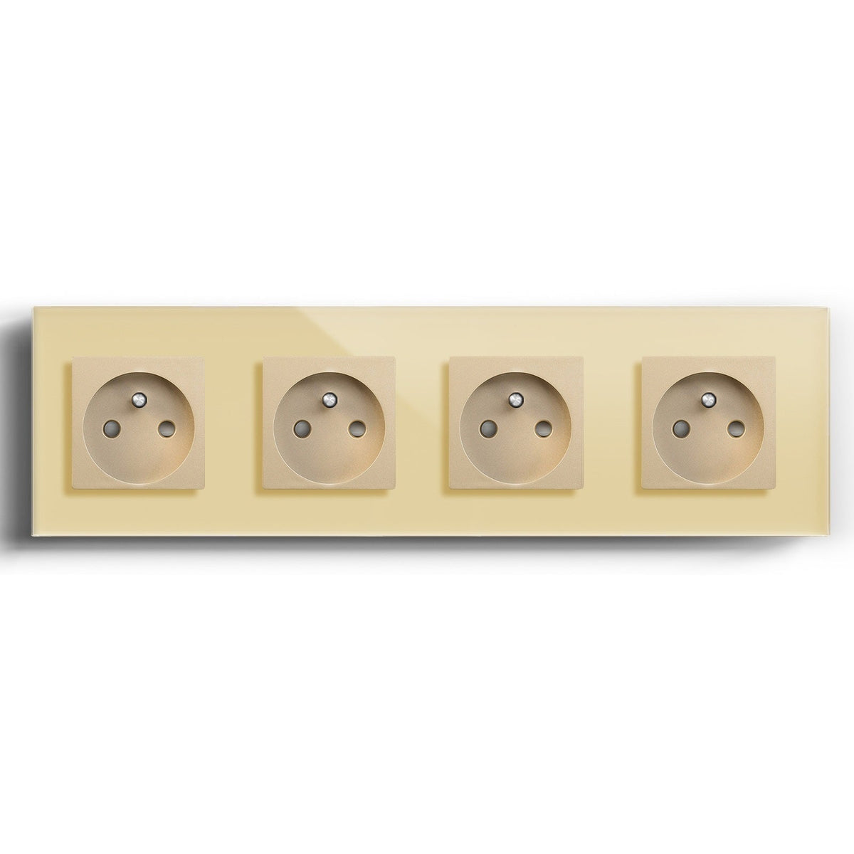 BSEED FR Wall Sockets Power Outlets Kids Protection 16A Wall Plates & Covers Bseedswitch gold Quadruple