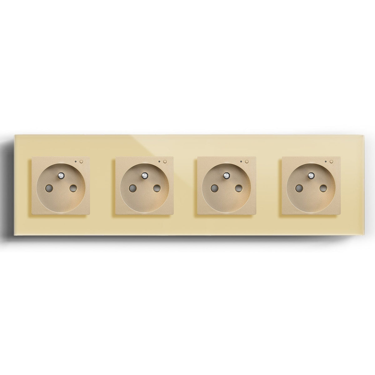 BSEED ZigBee FR Wall Sockets Power Outlets Kids Protection with metering Wall Plates & Covers Bseedswitch gold Quadruple