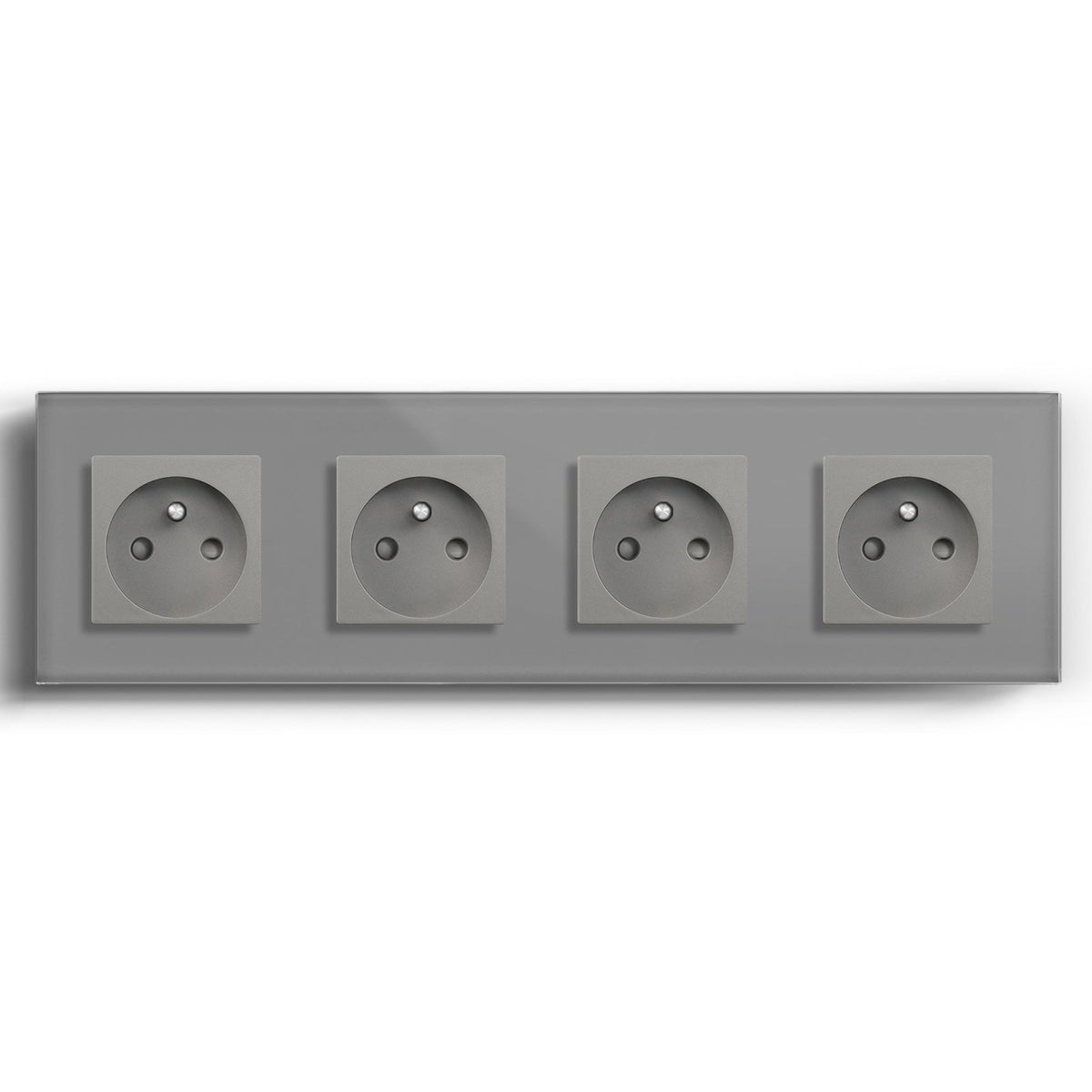 BSEED FR Wall Sockets Power Outlets Kids Protection 16A Wall Plates & Covers Bseedswitch grey Quadruple