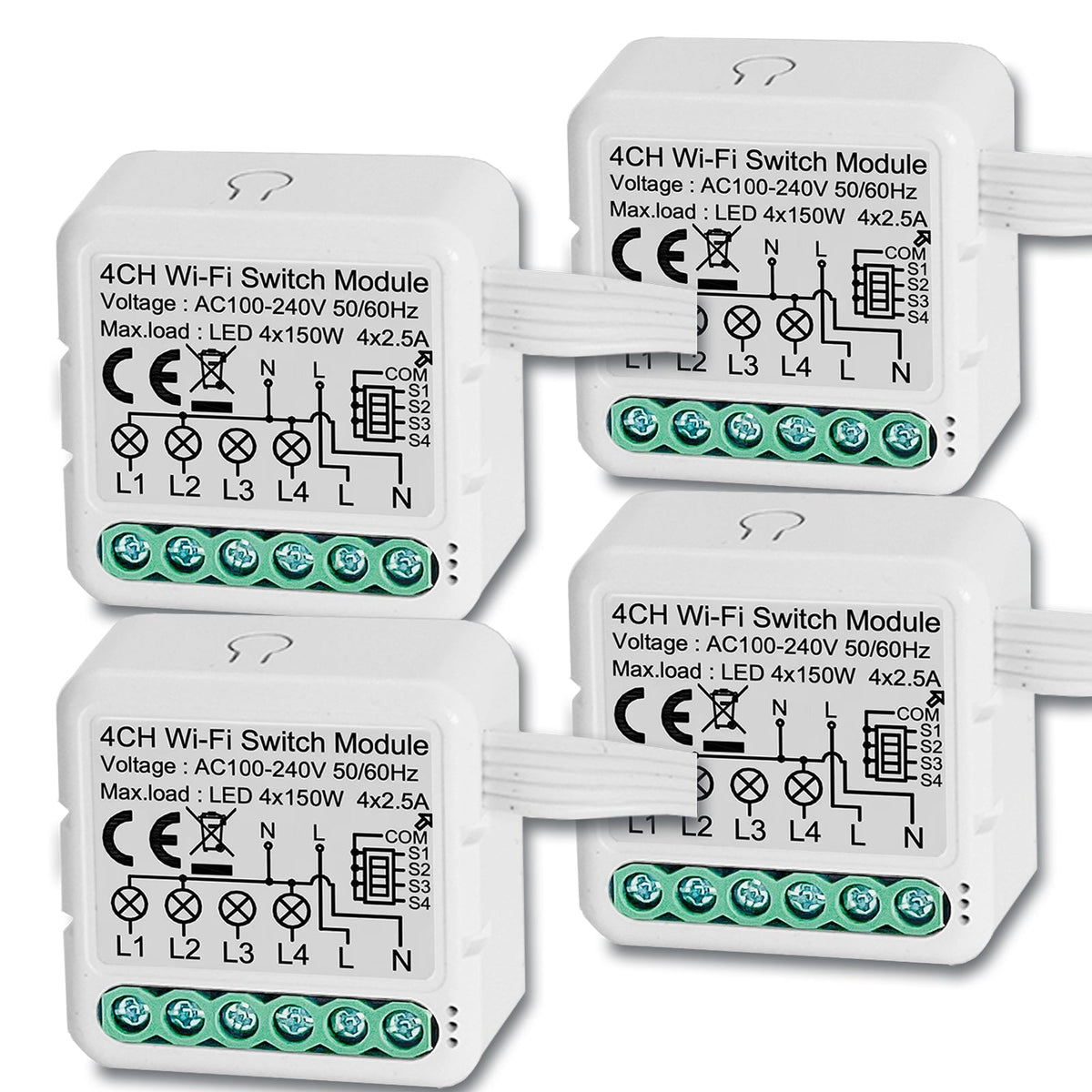 BSEED Smart wifi switch module wall 4Ch WiFi light switch module 4 Gang Light Switch Module (Copy) Light Switches Bseedswitch 4 PCS/Pack