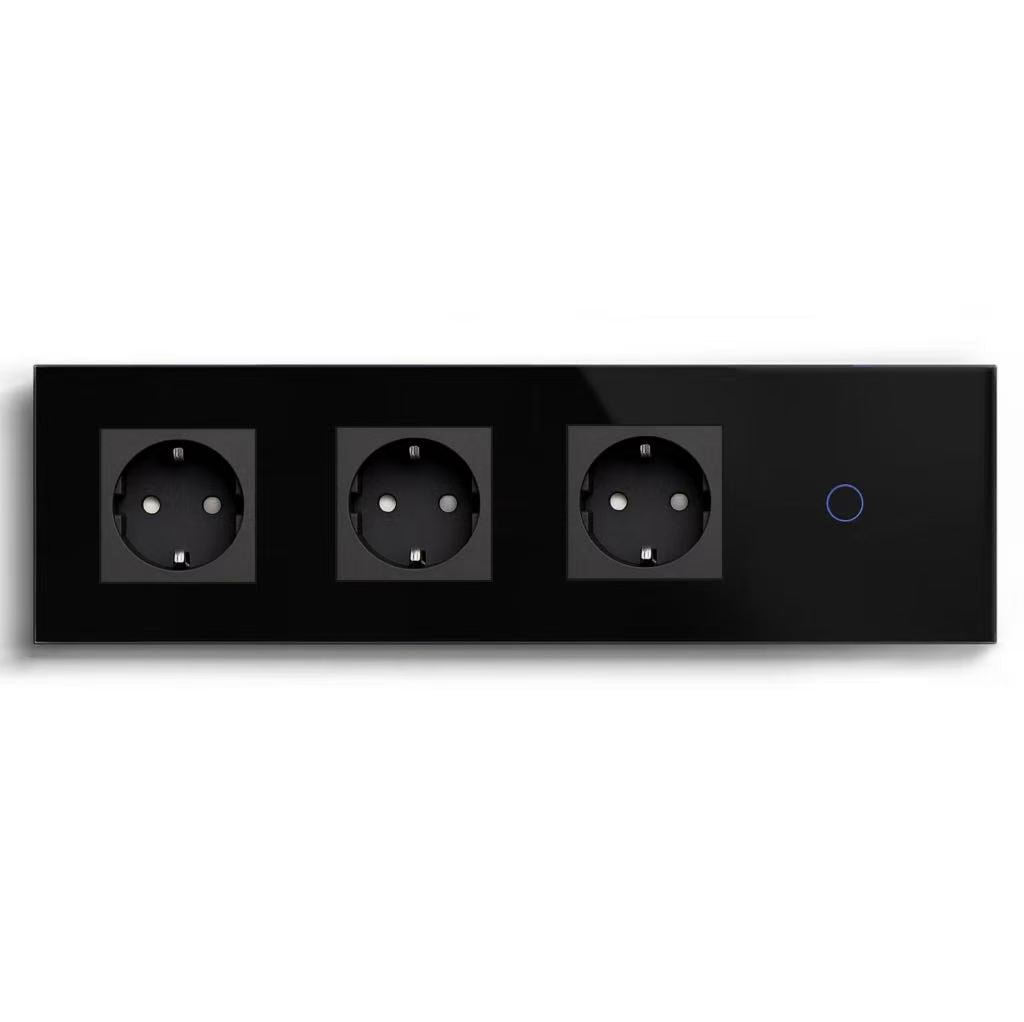 BSEED Product Customization Bseedswitch triple eu socket with 1gang 1way touch switch