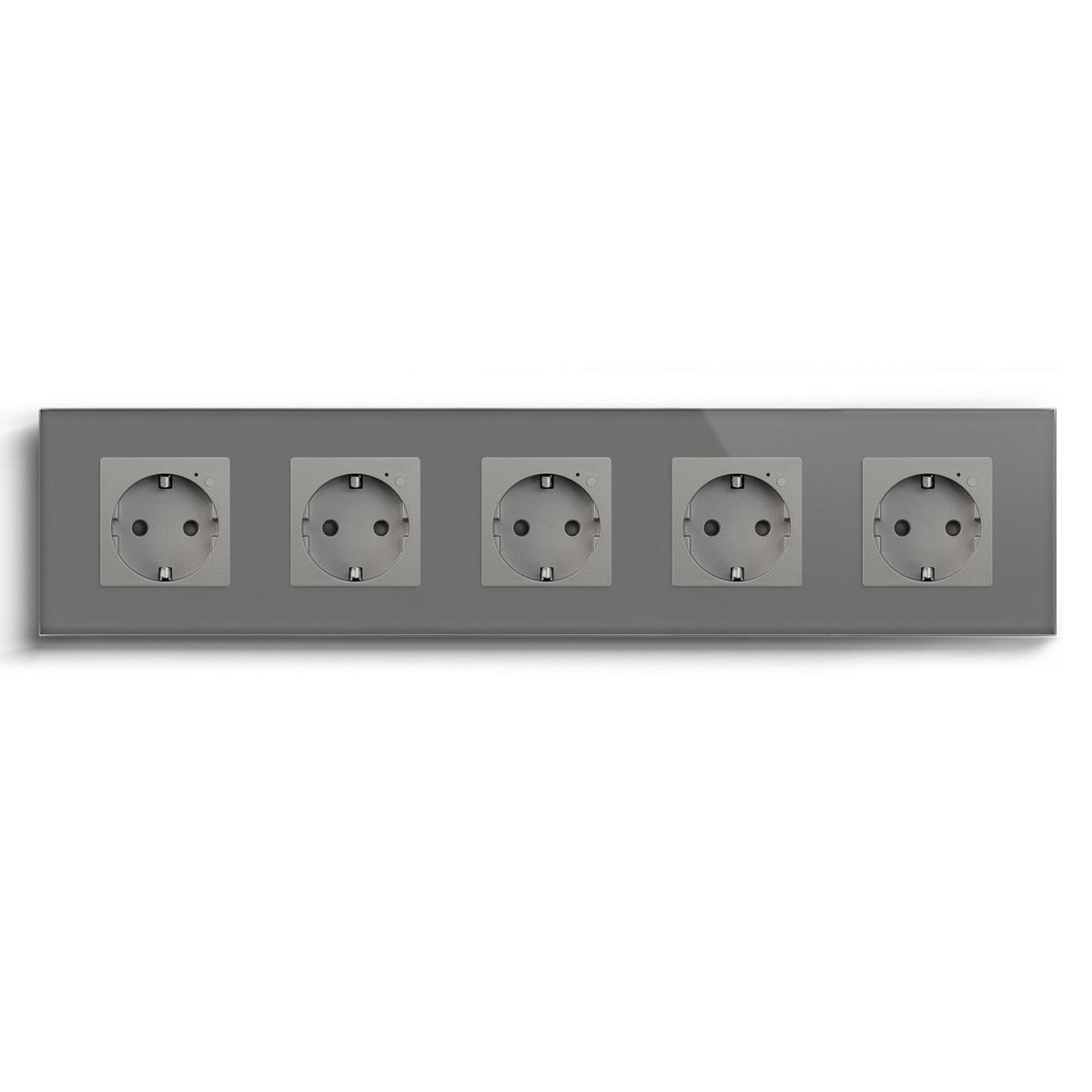BSEED ZigBee EU Wall Sockets Power Outlets With Energy Monitoring Kids Protection Wall Plates & Covers Bseedswitch grey Quintuple