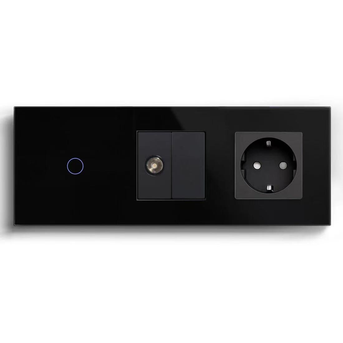 BSEED Product Customization Bseedswitch wifi 1gang touch switch with tv socket and blank key with eu socket