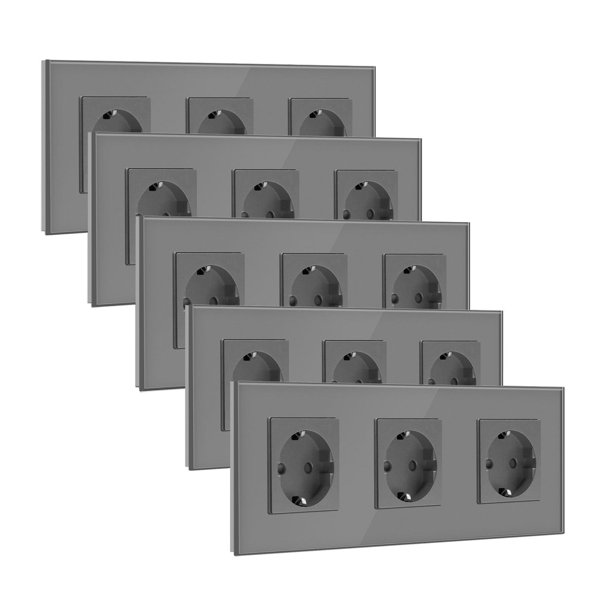BSEED EU Wall Sockets Power Outlets Glass Panel 16A Multiple packaging Power Outlets & Sockets Bseedswitch