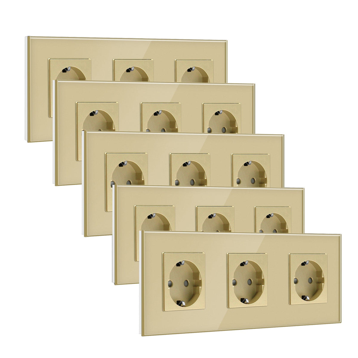 BSEED EU Wall Sockets Power Outlets Glass Panel 16A Multiple packaging Power Outlets & Sockets Bseedswitch