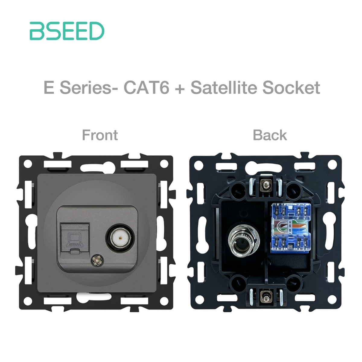 BSEED DIY Part Customized Free Combinations Mechanical Light Switch Wall Socket Insert Grey Color Crystal Glass Panel Light Switches Bseedswitch Internet with Satellite Sokcet