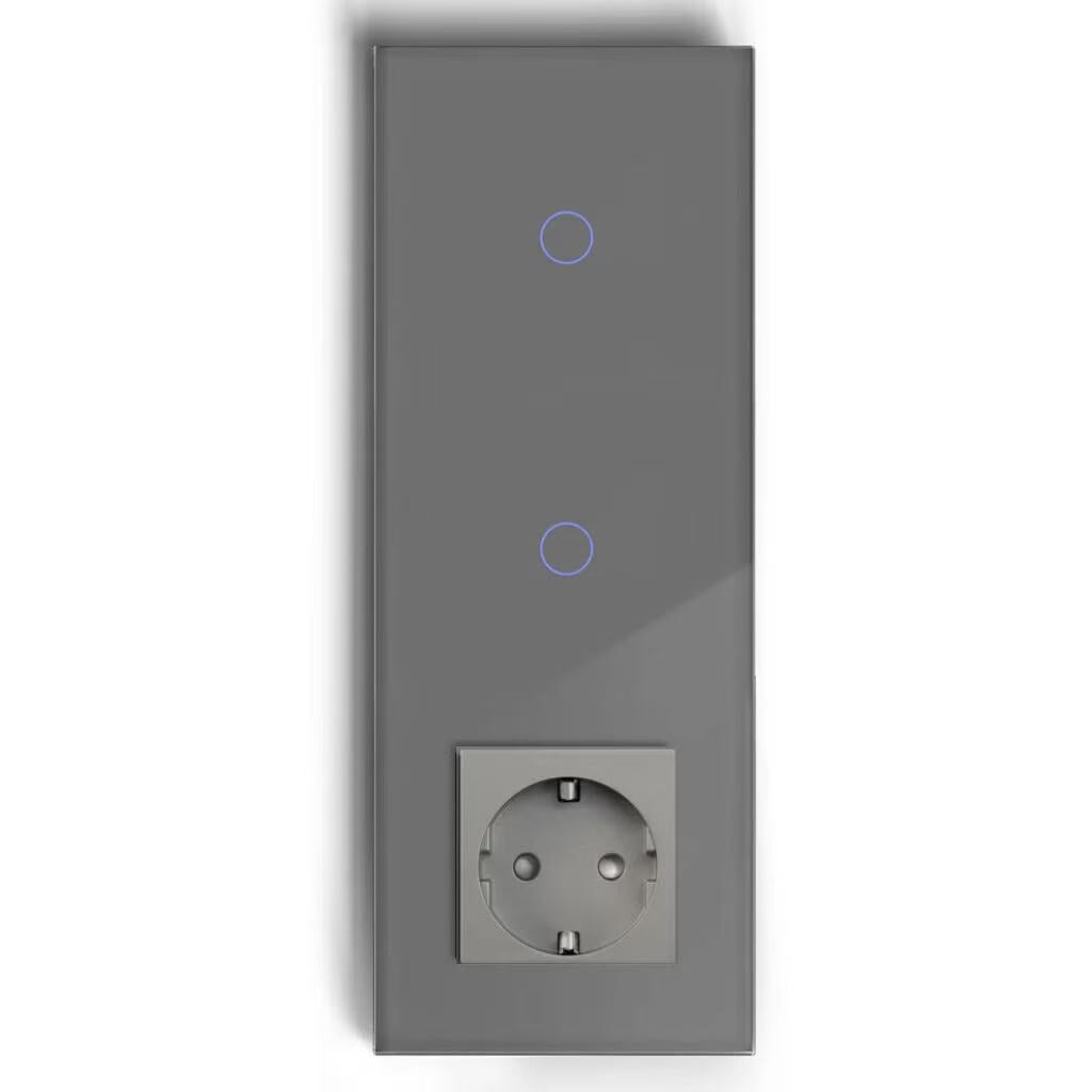 BSEED Product Customization Bseedswitch 1gang 2way touch switch with 1gang 1way touch switch with eu socket