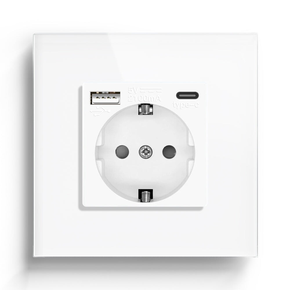 BSEED EU sockets with 2.1A Type-C Interface Outlet Wall Socket Power Outlets & Sockets Bseedswitch