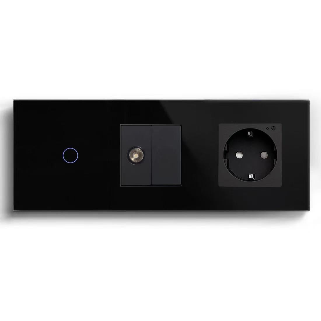 BSEED Product Customization Bseedswitch wifi 1gang switch with tv socket and blank key with wifi eu socket