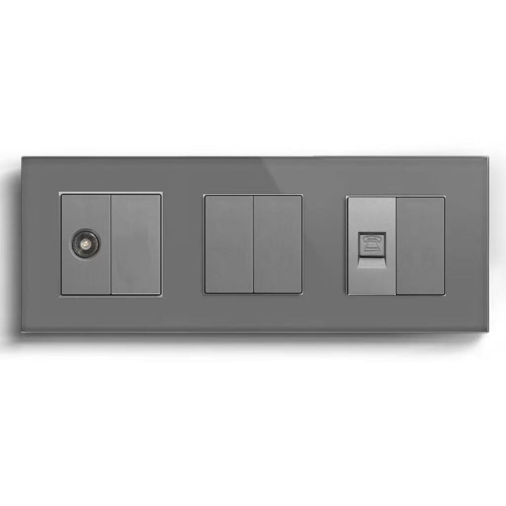 BSEED Product Customization Bseedswitch tv socket and blank key with double blank key with telephone socket and blank key