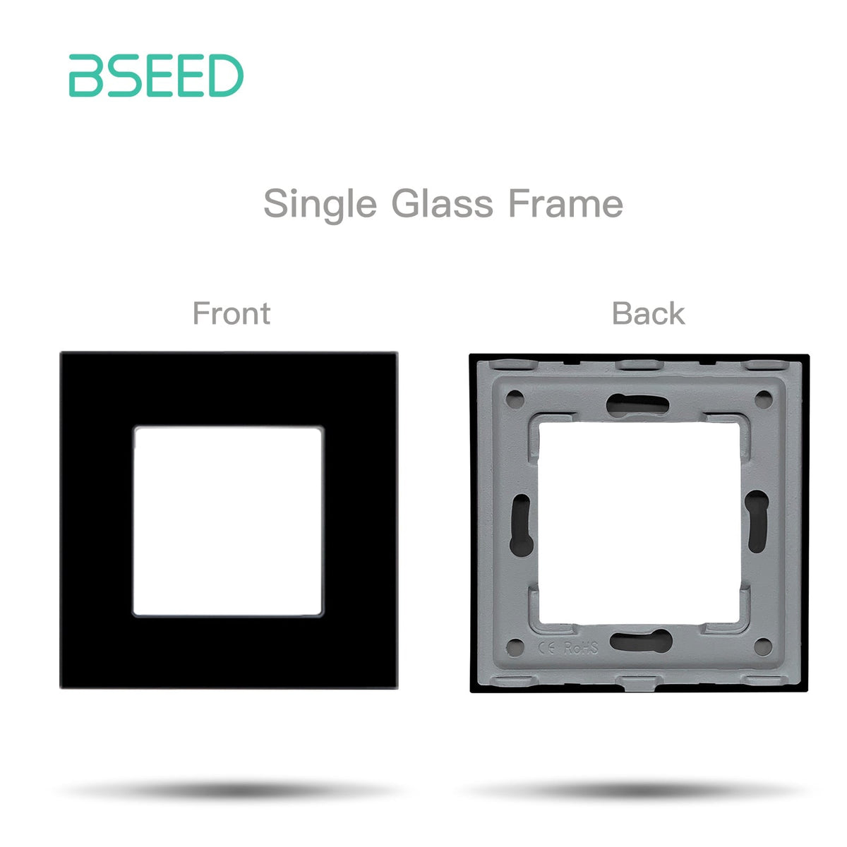 Bseed Crystal Glass Frame Smart Switch Socket Frame USB RJ45 Socket TV Satellite Wall Plug Function Parts DIY Free Combination Black Color Power Outlets & Sockets Bseedswitch 1 Slot Panel