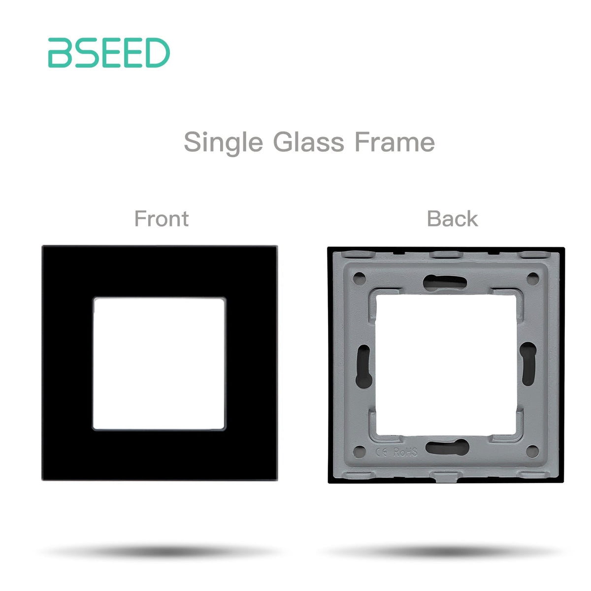 Bseed Crystal Glass Frames Socket Frame 4 Color 1/2/3/4/5 Slotes DIY Part Wall Jacks & Braces Bseedswitch Black Single