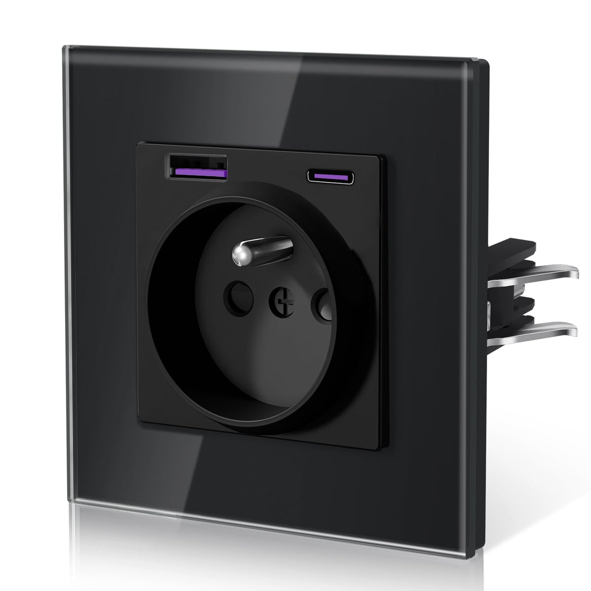 BSEED Heritage Series Tomada de Parede Francesa com USB-C de 20W, com Garras, Tomadas e Interruptores Bseedswitch
