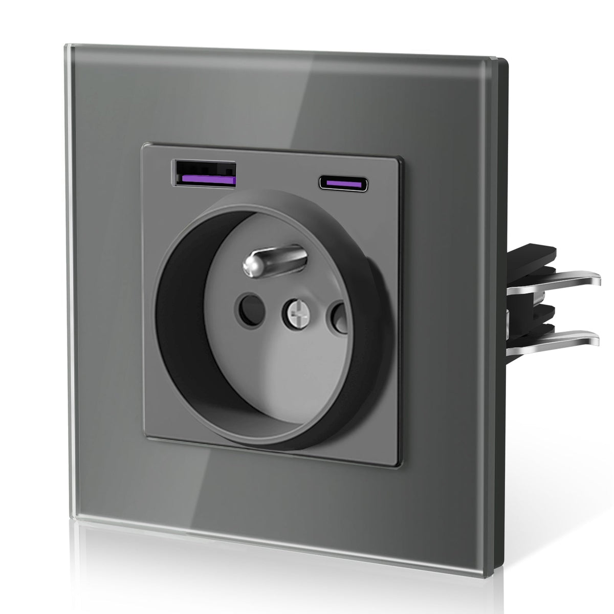 Tomada de Parede Francesa BSEED Heritage Series com 20W USB-C com Garras Tomadas e Tomadas Bseedswitch