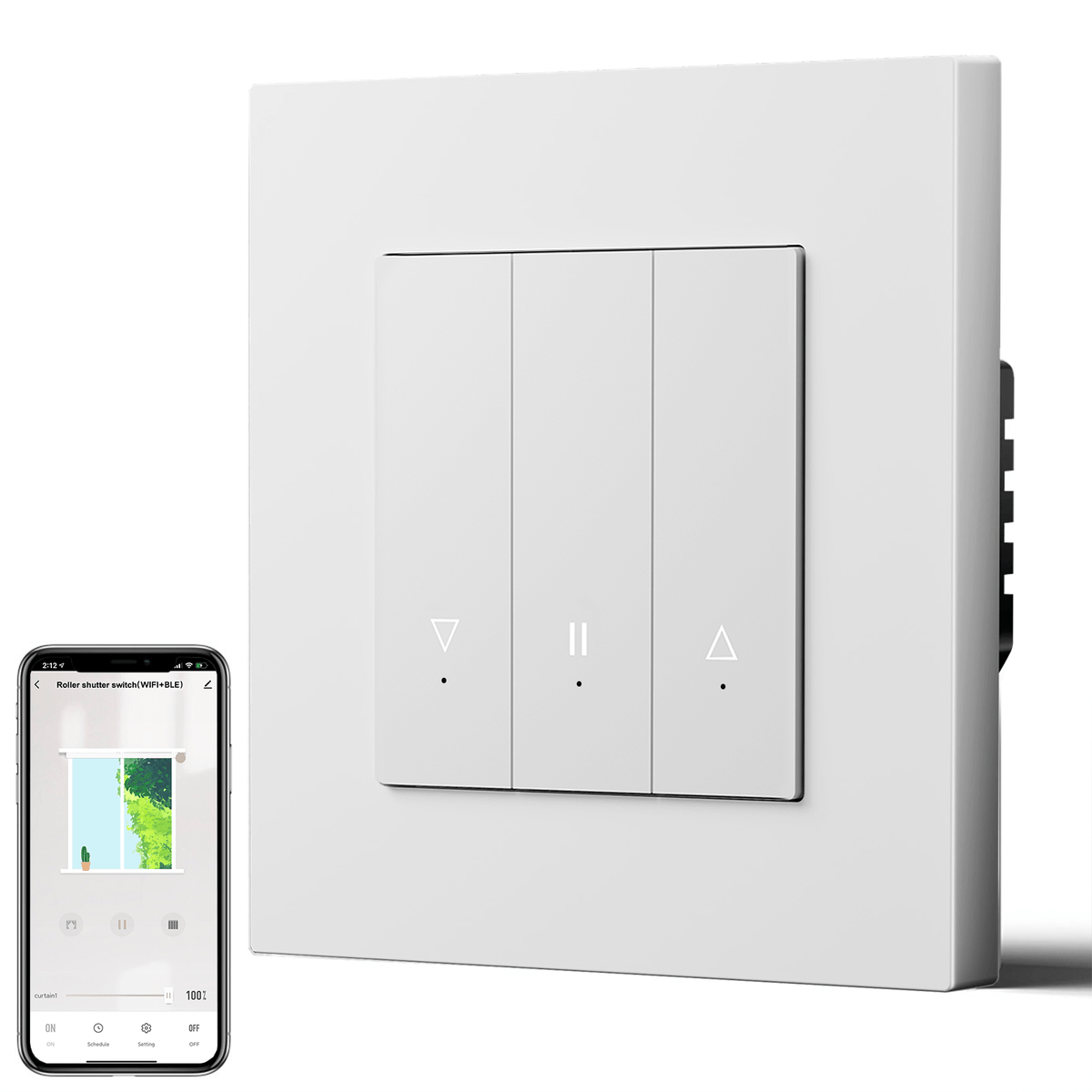 Bseed Echo Smart Wifi Roller Shutter Switch Work with Tuya Alex Google Assistant Blind Switch Home Automation Kits Bseedswitch White Plastic