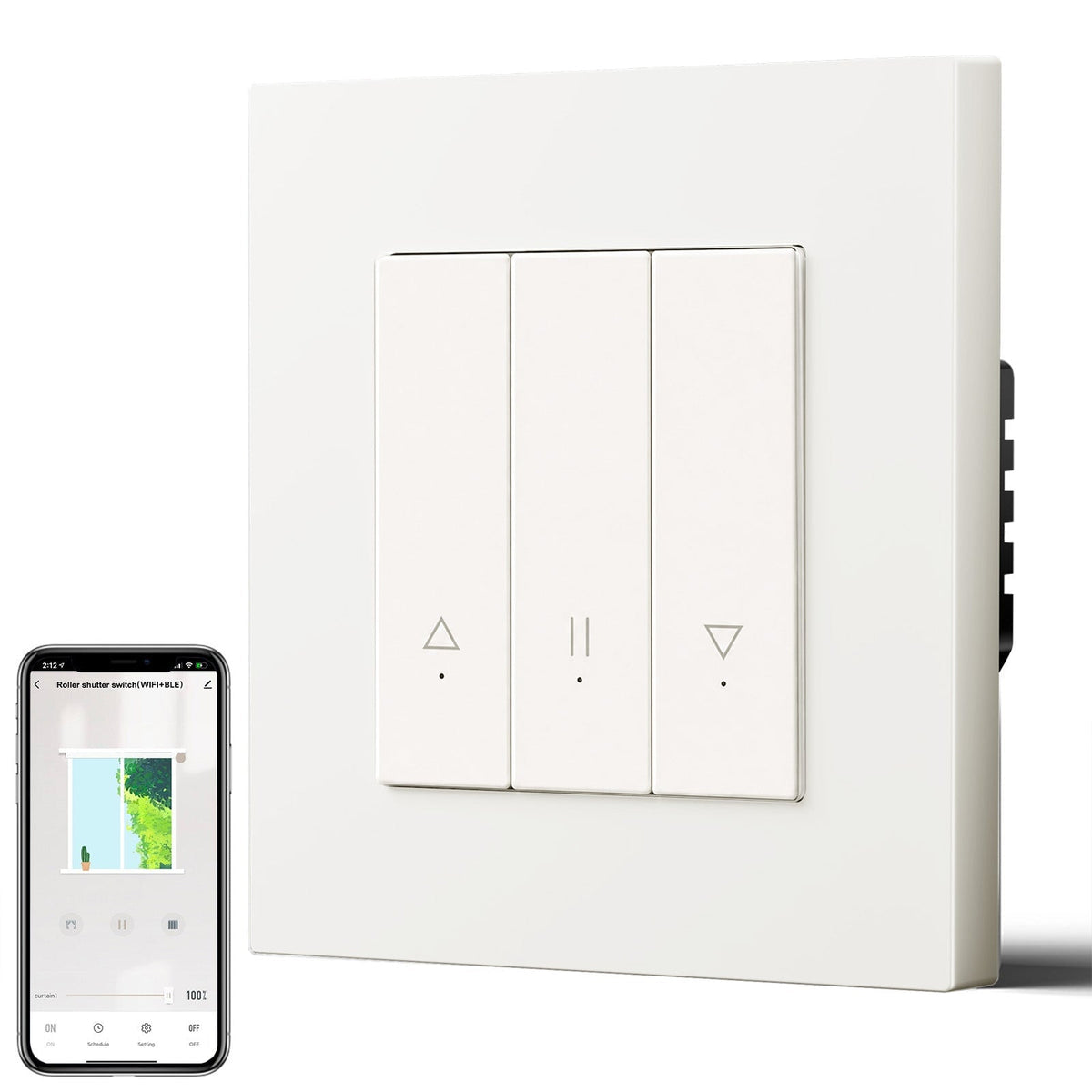 Bseed Echo Smart Wifi Roller Shutter Switch Work with Tuya Alex Google Assistant Blind Switch Home Automation Kits Bseedswitch White Plastic