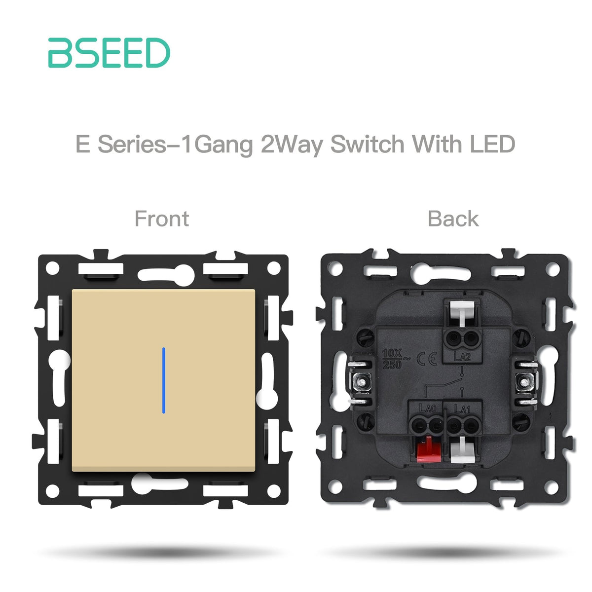 BSEED DIY Part Customized Free Combinations Mechanical Light Switch Wall Socket Insert Gold Color Crystal Glass Panel Light Switches Bseedswitch 1 Gang 2 Way Switch With Neon