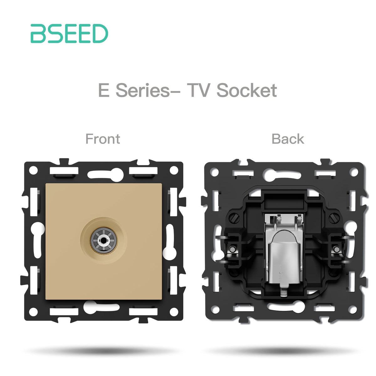 BSEED DIY Part Customized Free Combinations Mechanical Light Switch Wall Socket Insert Gold Color Crystal Glass Panel Light Switches Bseedswitch Television Socket