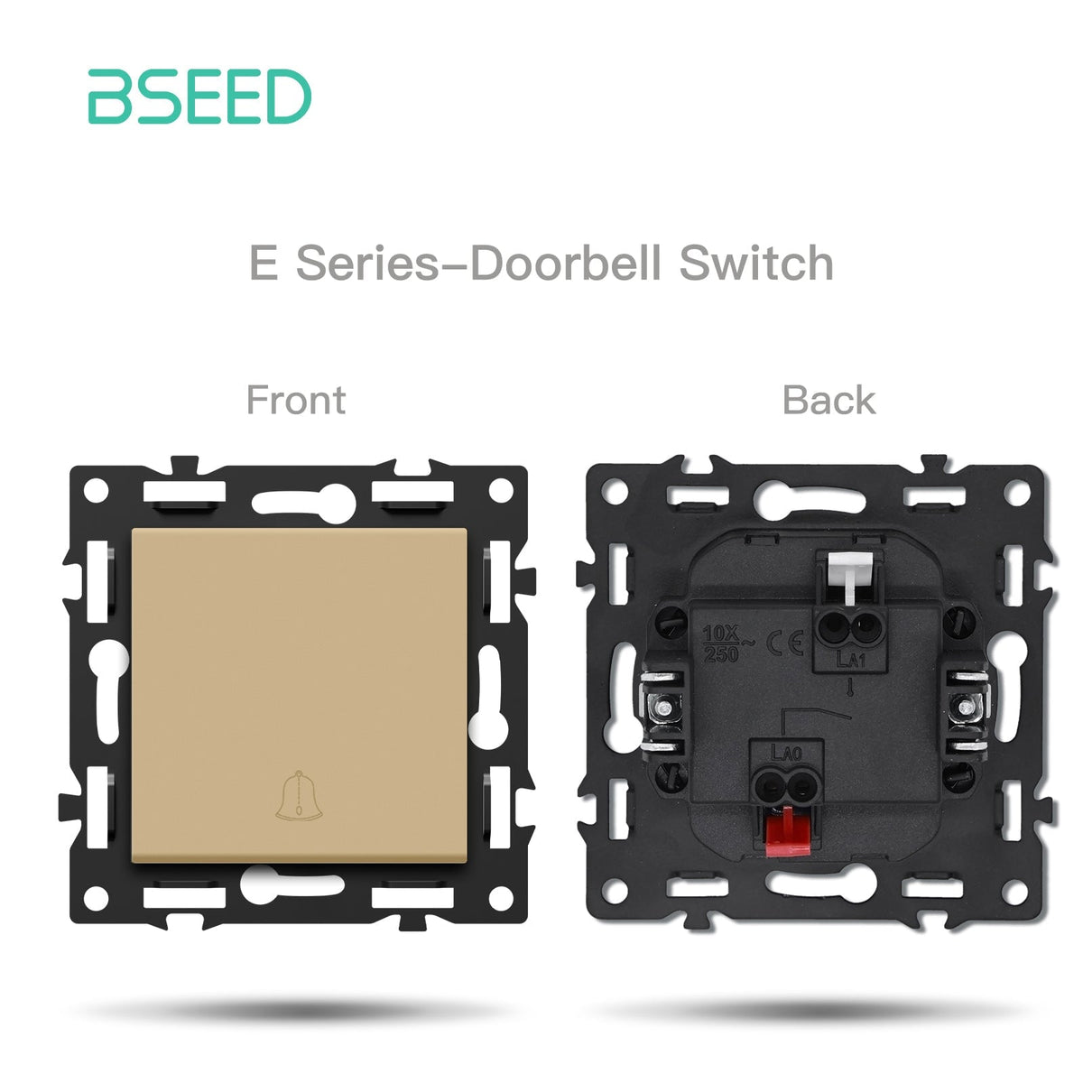 BSEED DIY Part Customized Free Combinations Mechanical Light Switch Wall Socket Insert Gold Color Crystal Glass Panel Light Switches Bseedswitch Doorbell Switch