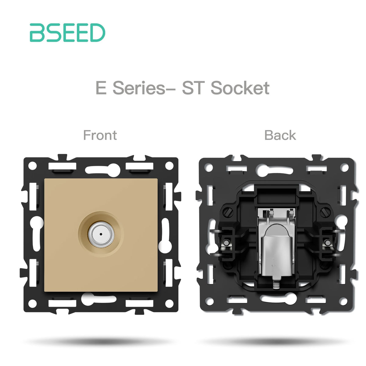 BSEED DIY Part Customized Free Combinations Mechanical Light Switch Wall Socket Insert Gold Color Crystal Glass Panel Light Switches Bseedswitch Satellite Socket