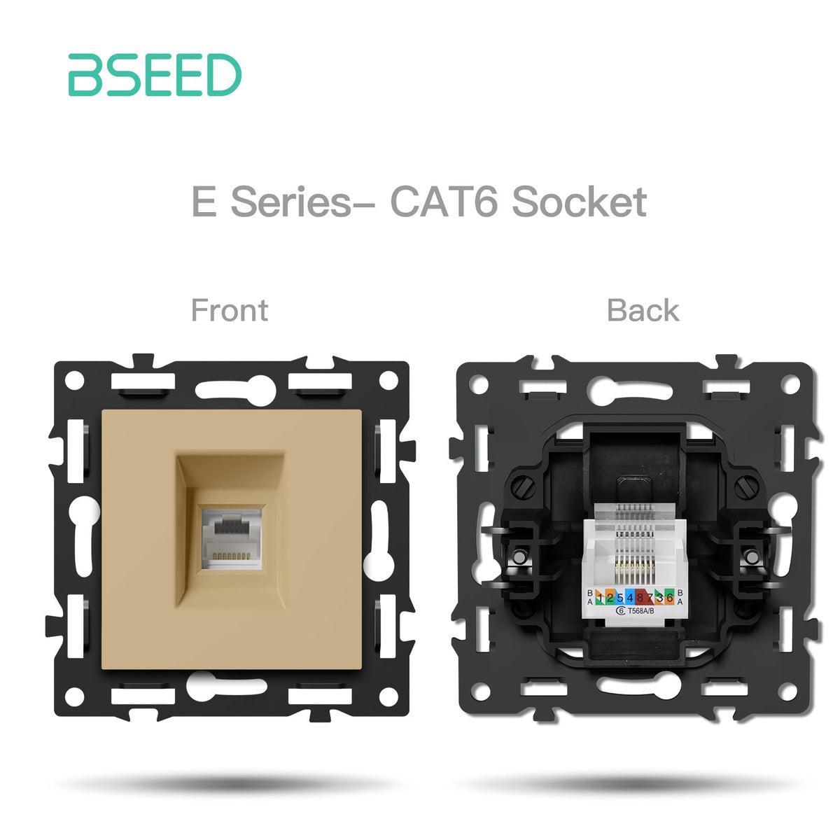 BSEED DIY Part Customized Free Combinations Mechanical Light Switch Wall Socket Insert Gold Color Crystal Glass Panel Light Switches Bseedswitch Internet Computer Cat6 Socket