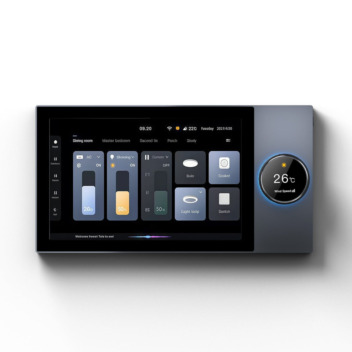 BSEED 6 / 8/ 10 inch smart panel electrical for home Multi-functional Control Panel With Knob EU standard central control panel Bseedswitch 10 Inch