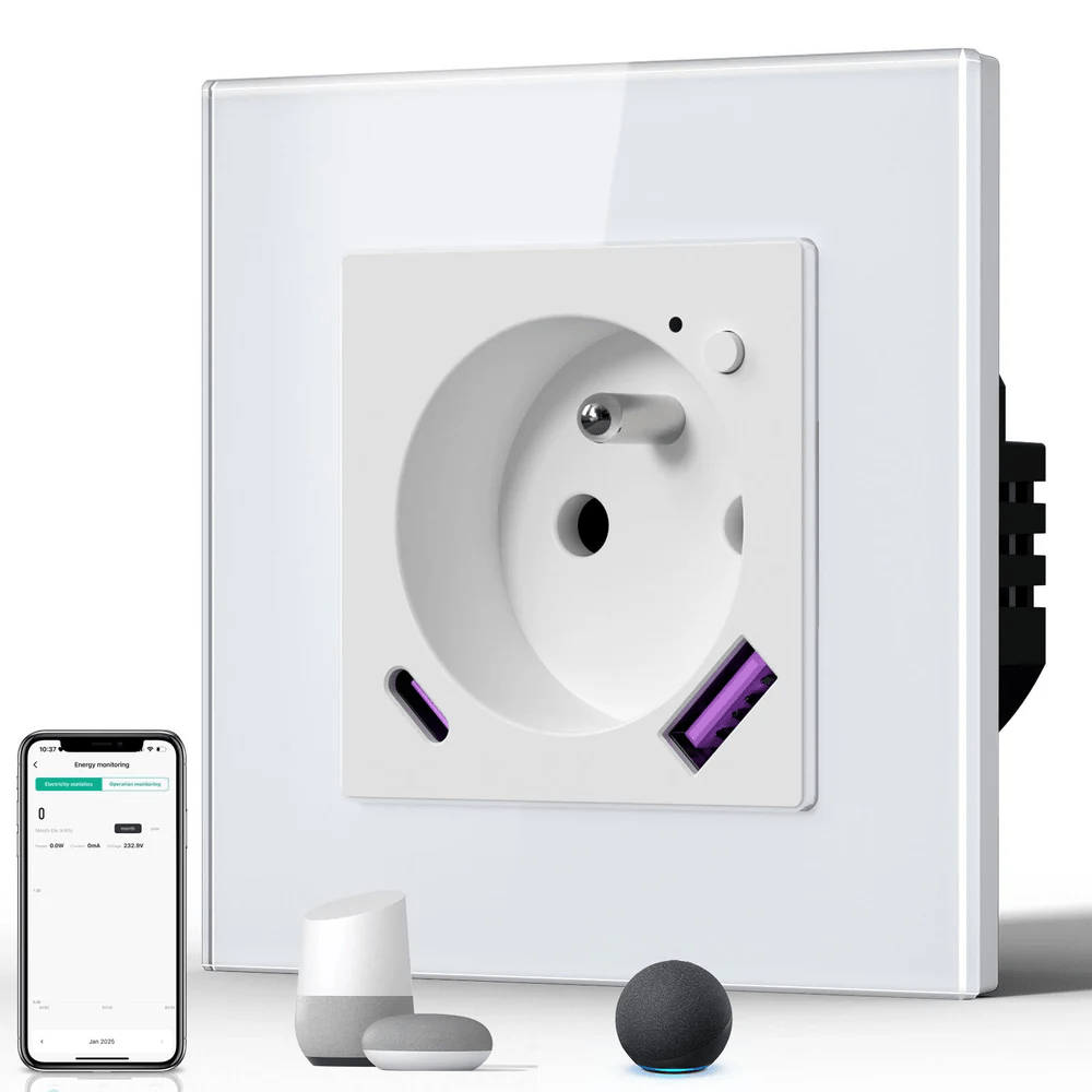 BSEED Product Customization Bseedswitch Echo series zigbee french socket with fast charge usb-c port