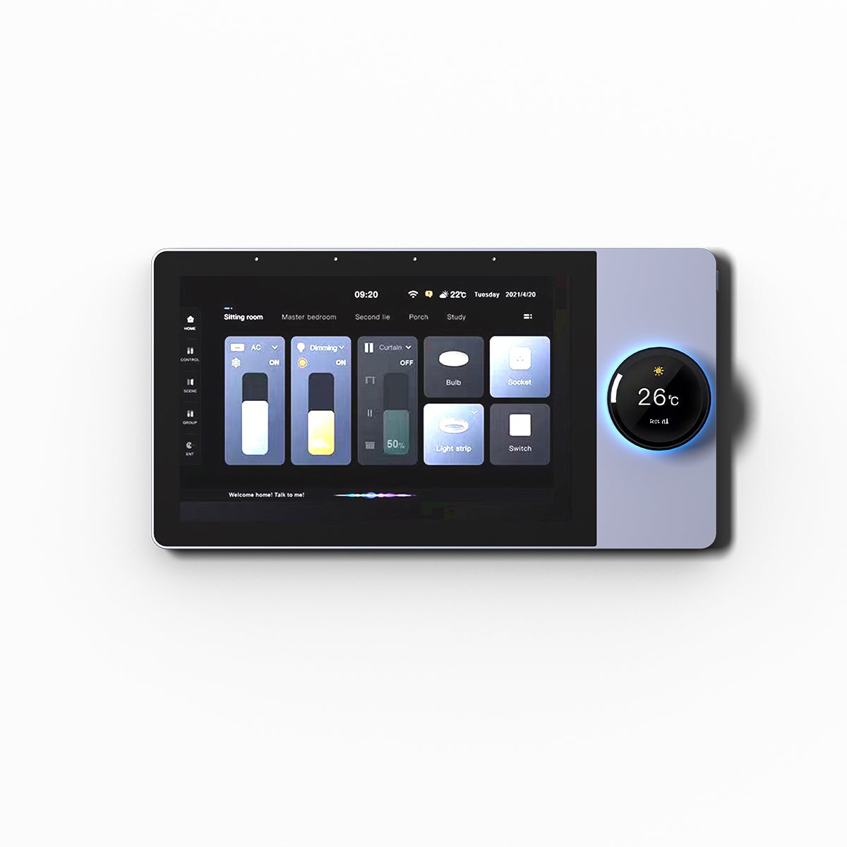 BSEED 6 / 8 inch smart panel electrical for home Multi-functional Control Panel With Knob EU standard central control panel Bseedswitch 8 Inch