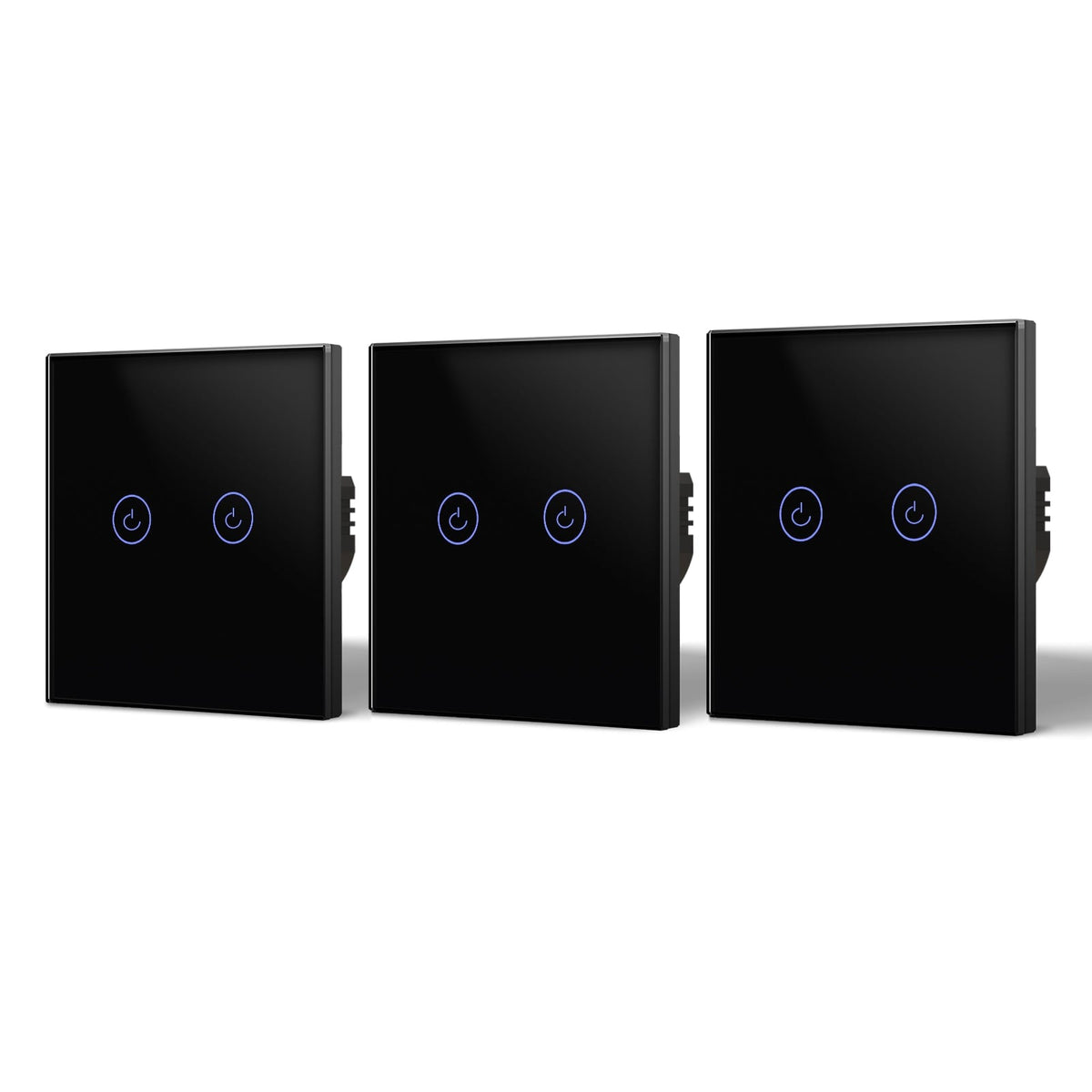 Bseed Smart Wifi Touch Switch 2 Gang 1/2/3 Way 1/2/3 Pcs/Pack Wall Plates & Covers Bseedswitch Black 3Pcs/Pack