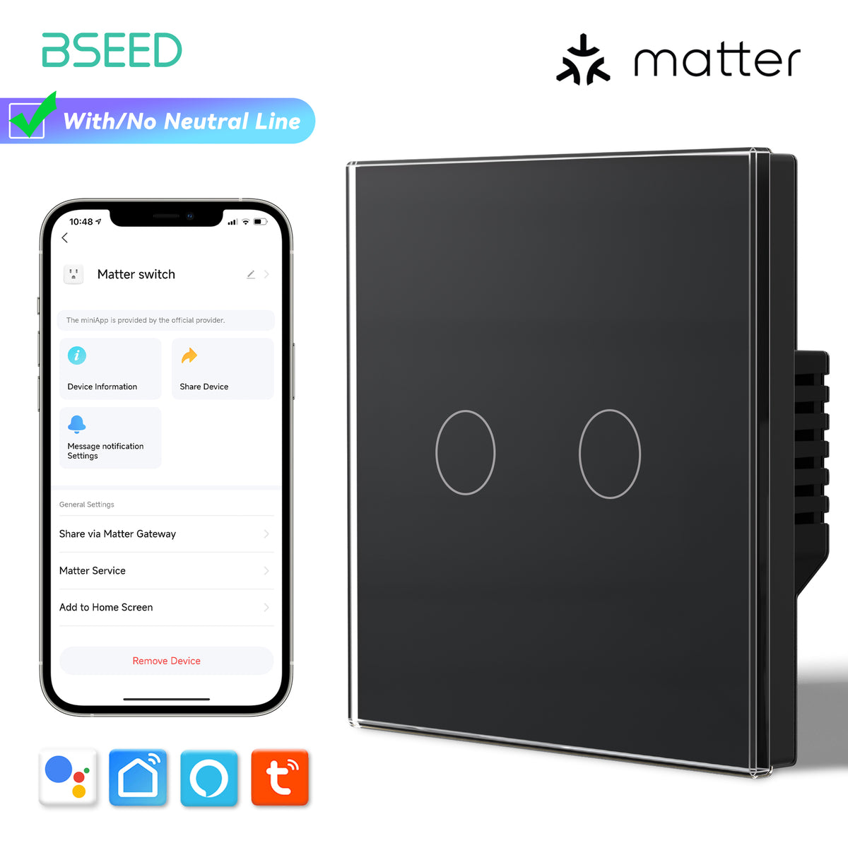 Bseed Smart Matter Wifi Light Switch Electrical Wall Light switches