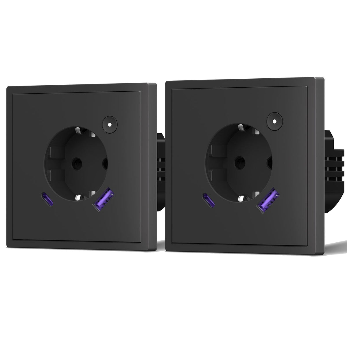 BSEED Scale Series Smart Wifi Eu socket With 20W fast charge USB Port Support for Energy Monitoring and Work with Alexa Google Assistant Power Outlets & Sockets Bseedswitch Black 2 PCS/Pack