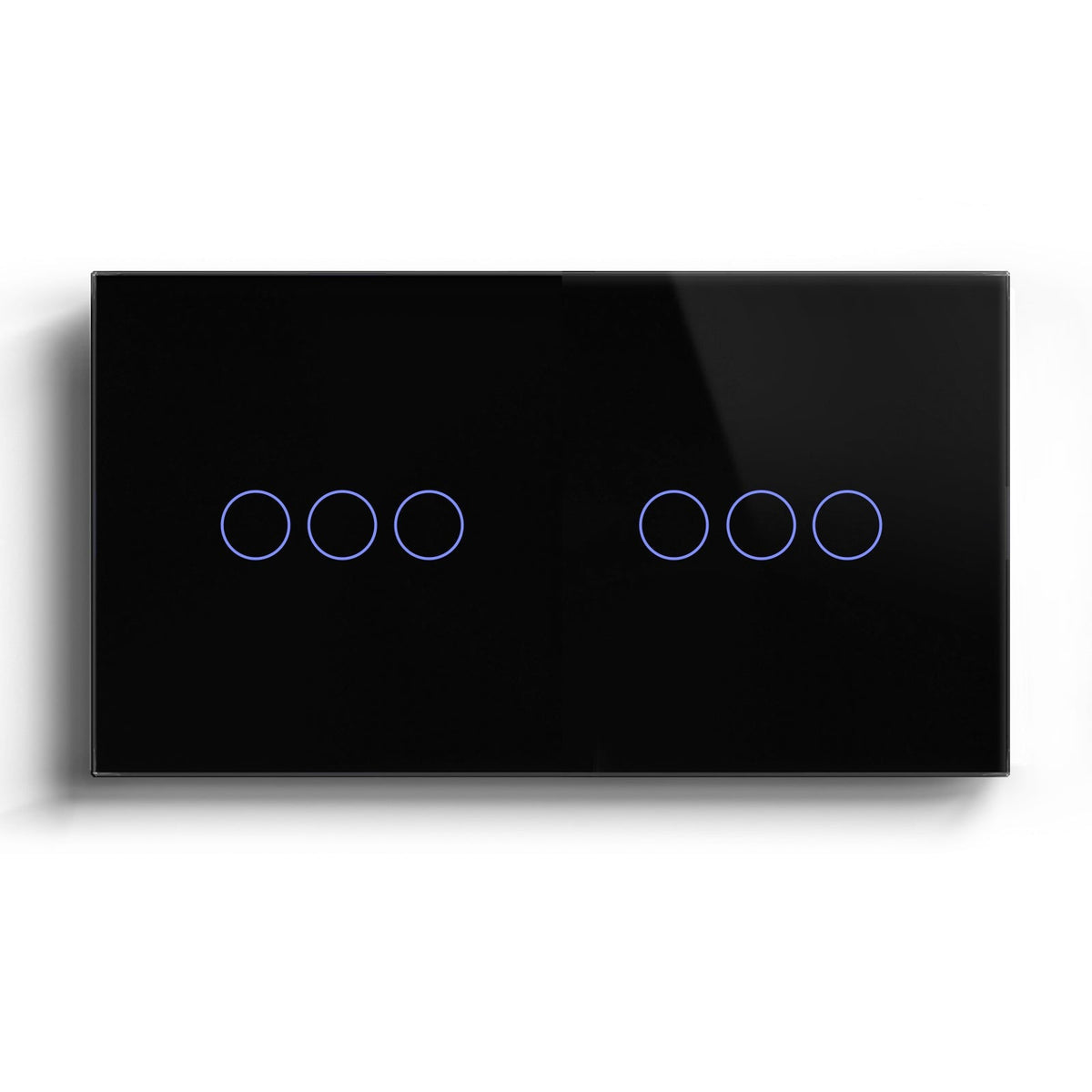 Bseed WiFi Light Switch 1/2/3 Way Double Smart WiFi Touch Switch 157mm Without Icon Light Switches Bseedswitch Black 3 Gang + 3 Gang