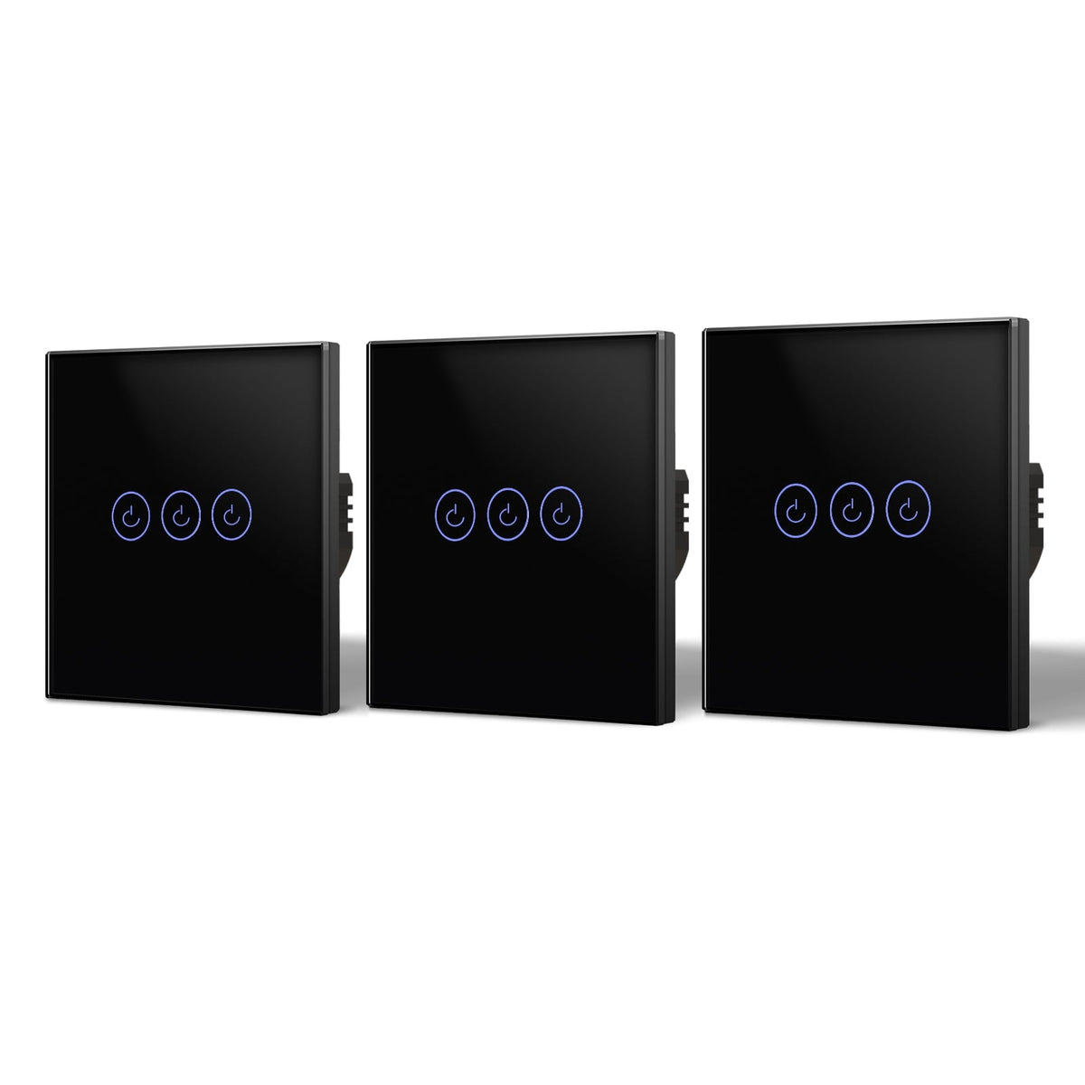 Bseed Smart Wifi Touch Switch 3 Gang 1/2/3 Way 1/2/3Pcs/Pack Wall Plates & Covers Bseedswitch Black 3Pcs/Pack