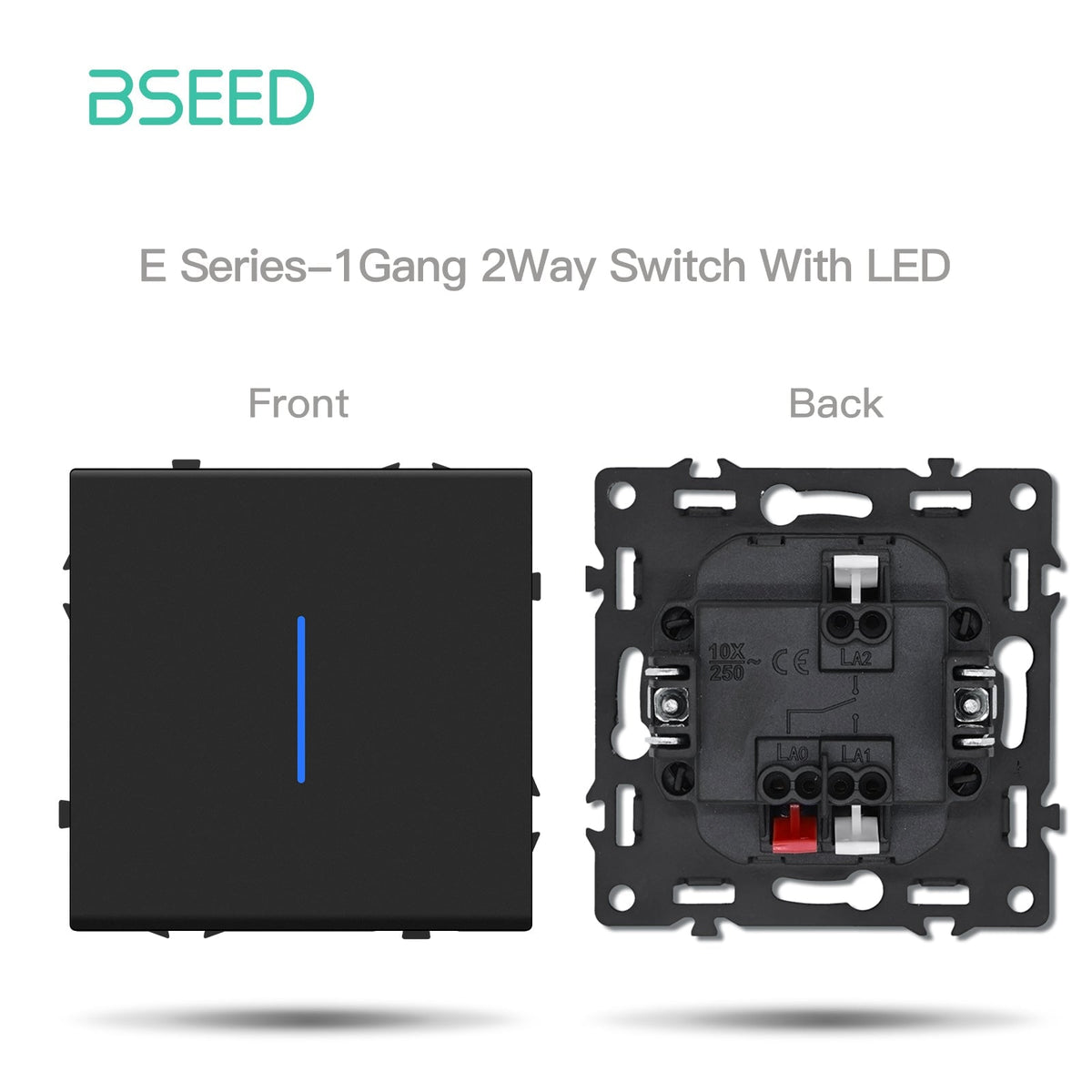 Grand Series DIY Part Customized free combinations Plastic Panels Black Color Power Outlets & Sockets Bseedswitch 1 Gang 2Way Switch With Neon