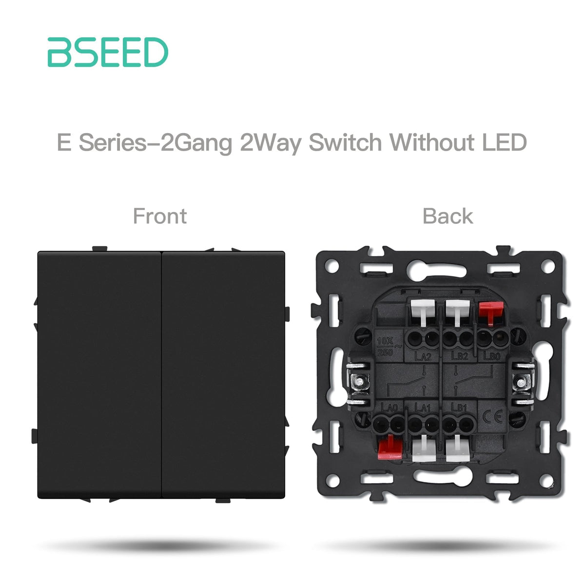 Grand Series DIY Part Customized free combinations Plastic Panels Black Color Power Outlets & Sockets Bseedswitch 2 Gang 2Way Switch