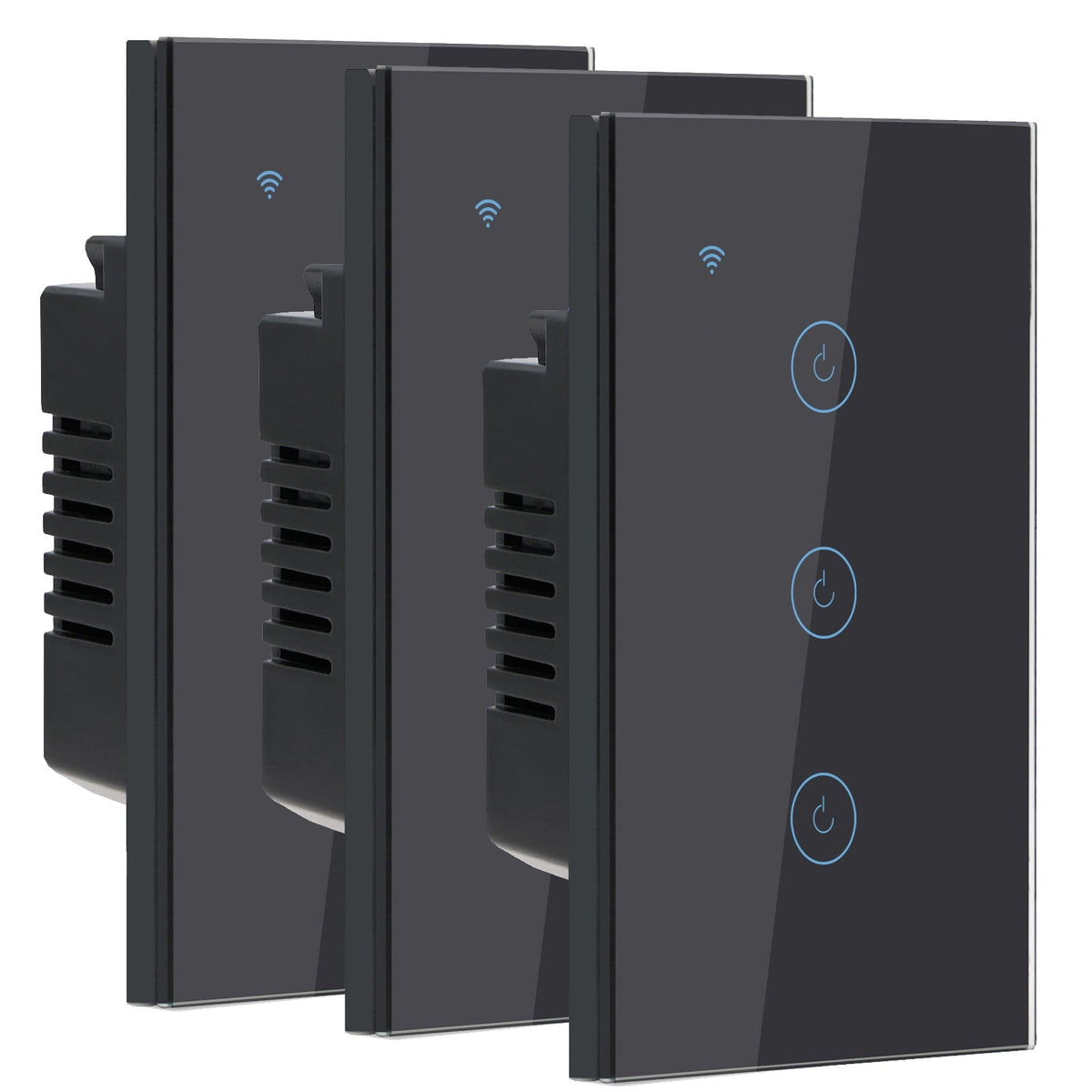 Bseed Matter 118 Type Wall Switch Wifi Touch Light Switch 1/2/3 Gang Light Switches Bseedswitch Black 3Gang 3 PCS /Pack