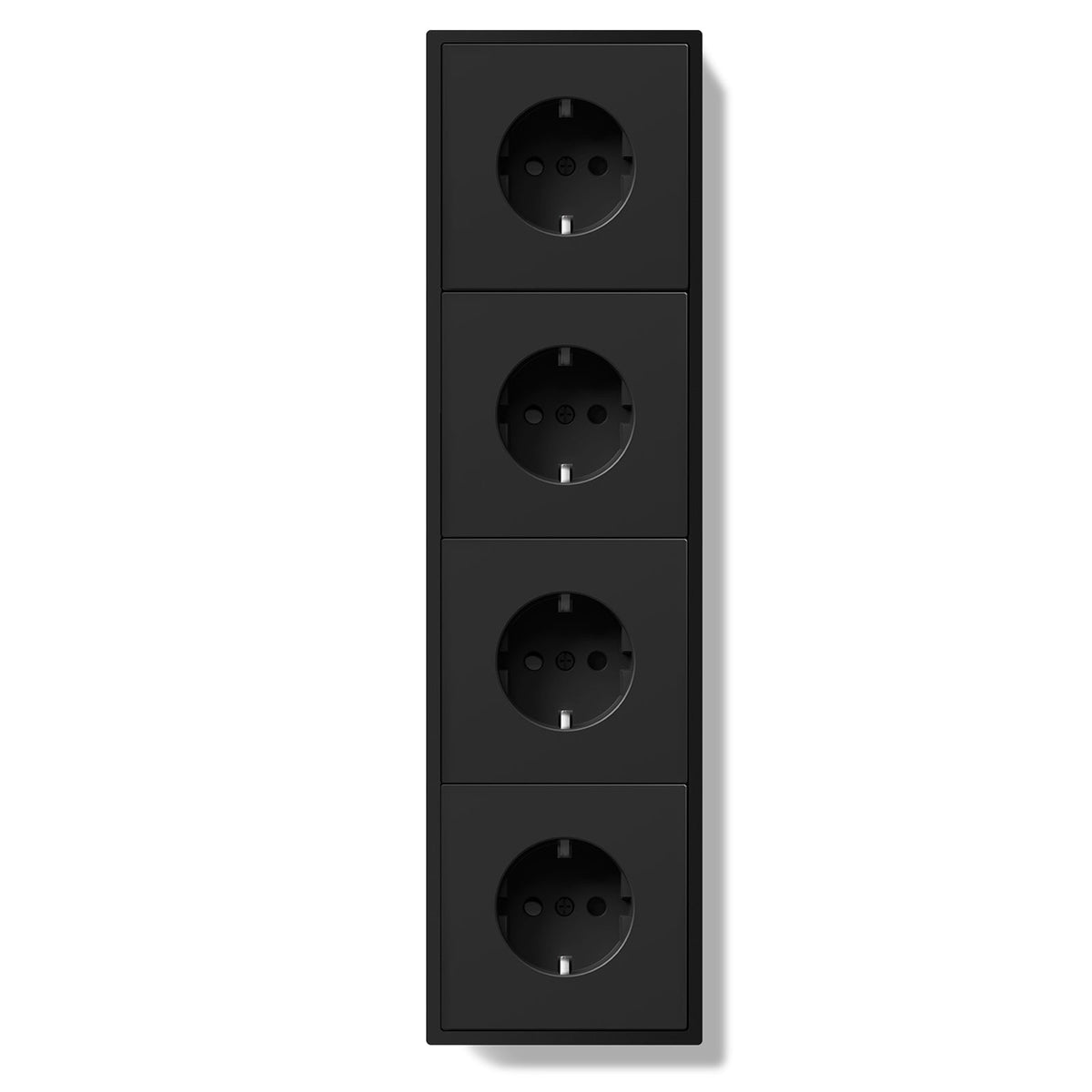 EG Easy Install EU Wall Sockets with clamping technology Power Outlets & Sockets Bseedswitch Black Quadruple