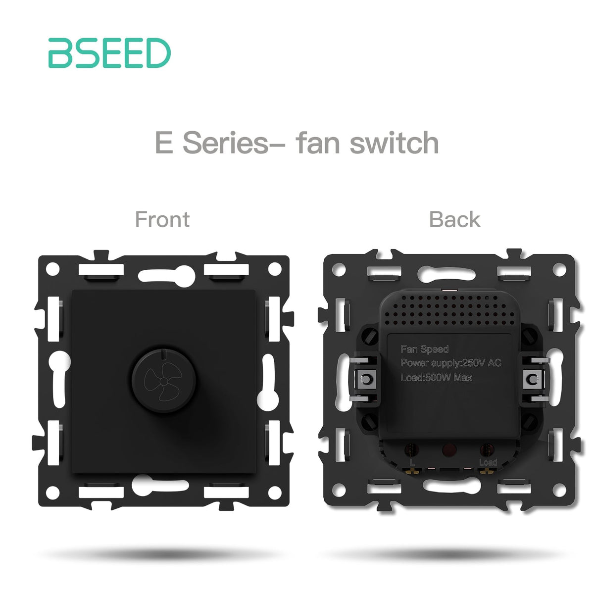Click Series DIY Part Customized Free Combinations Smart Wifi Switch Socket Insert Black Color Crystal Glass Panel Light Switches Bseedswitch Speed Fan Switch