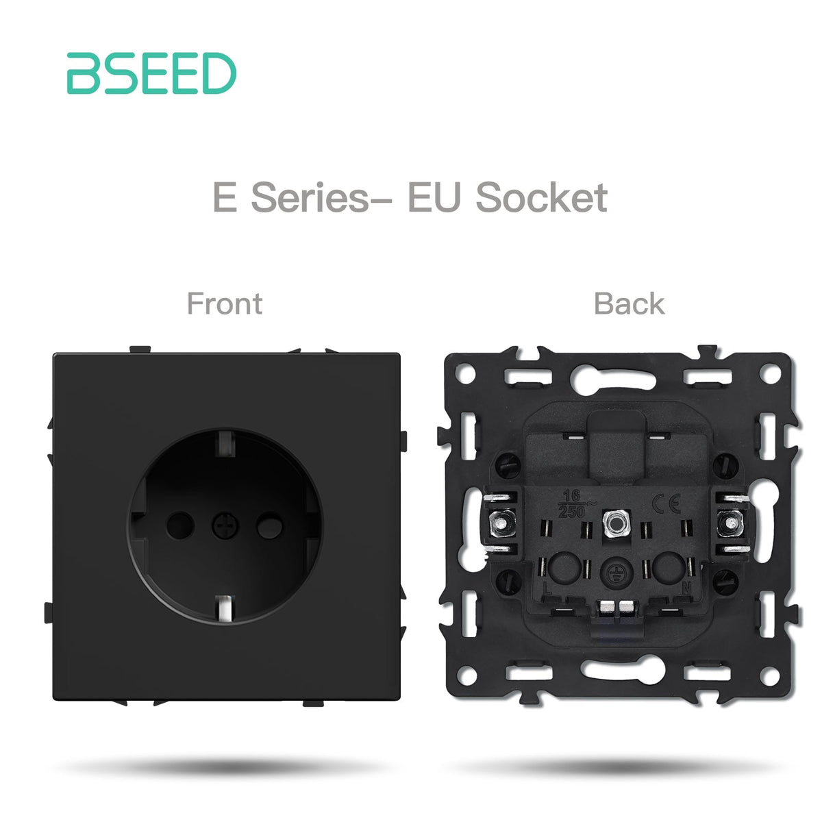 Grand Series DIY Part Customized free combinations Plastic Panels Black Color Power Outlets & Sockets Bseedswitch Eu sokcet