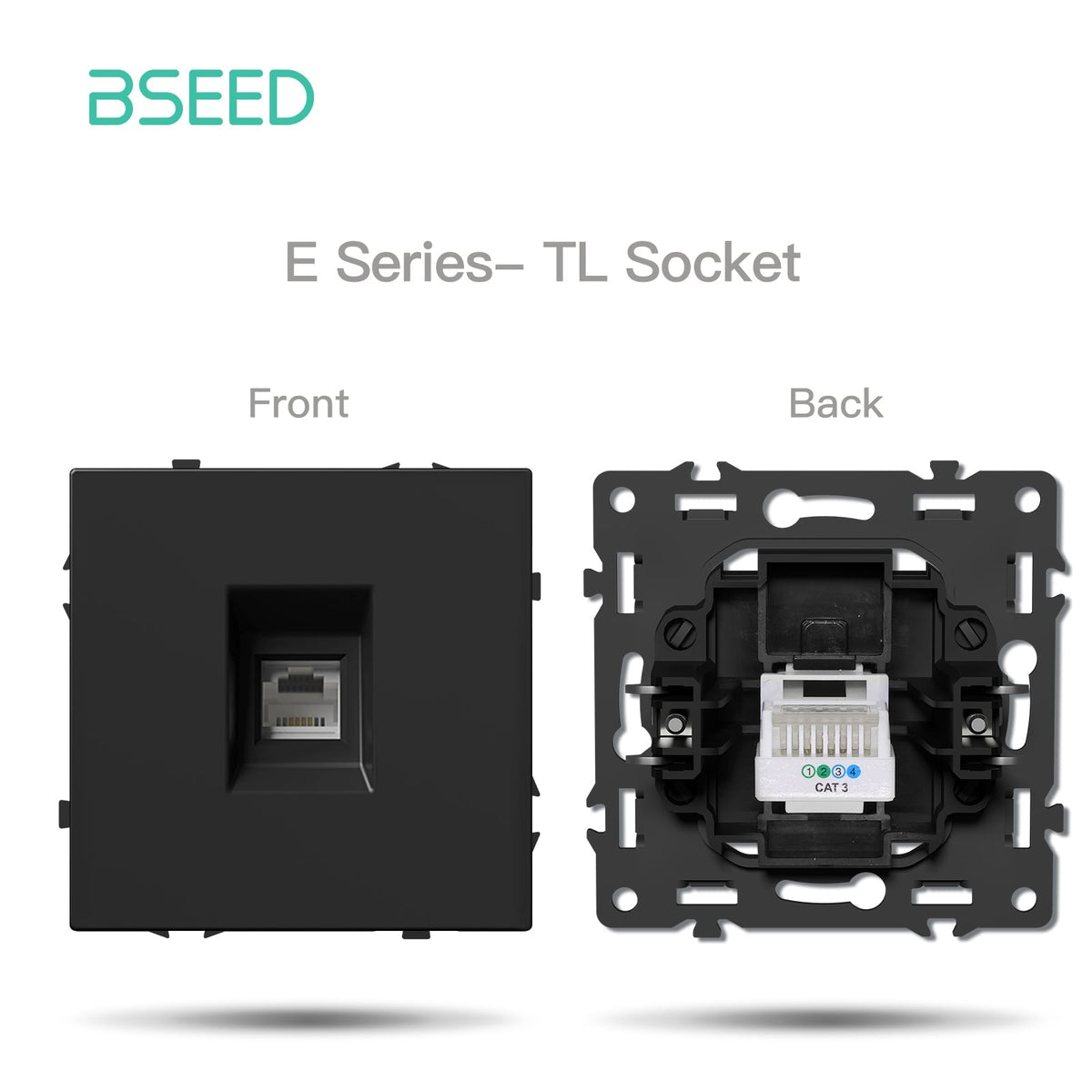 Grand Series DIY Part Customized free combinations Plastic Panels Black Color Power Outlets & Sockets Bseedswitch Telephone Socket CAT3