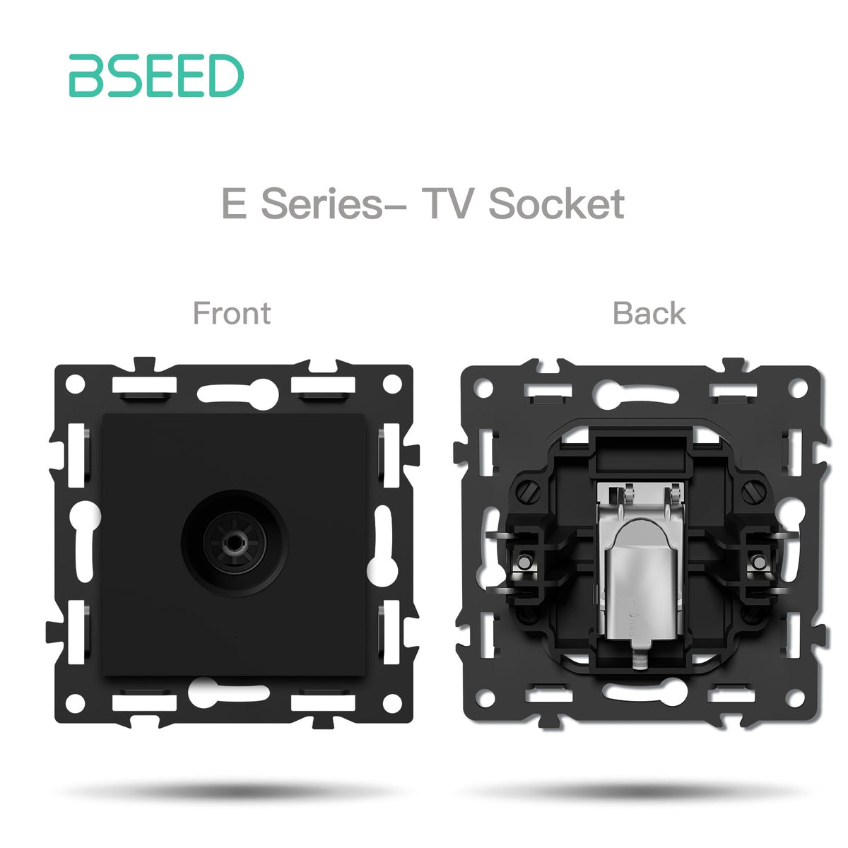 Click Series DIY Part Customized Free Combinations Smart Wifi Switch Socket Insert Black Color Crystal Glass Panel Light Switches Bseedswitch Television Socket
