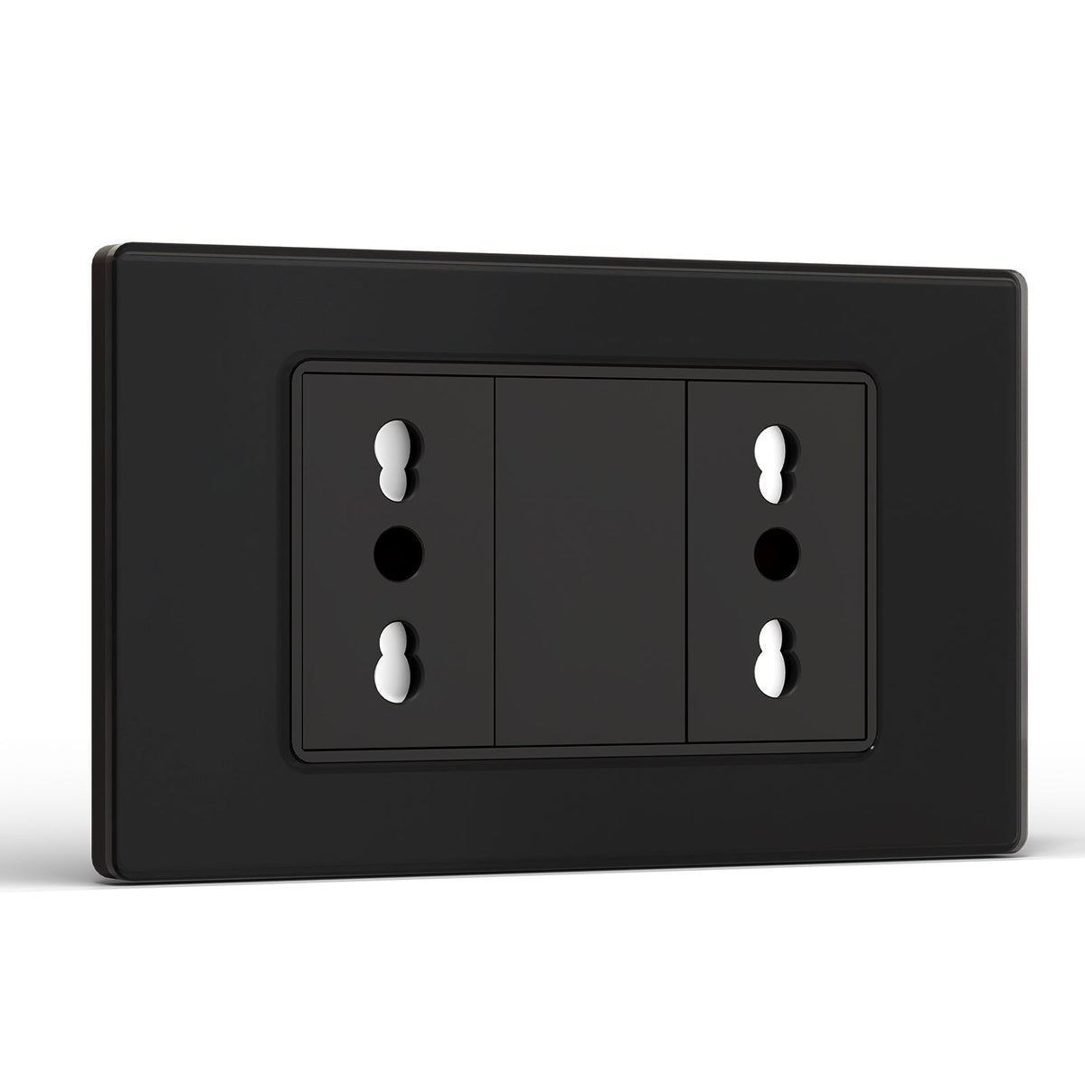 BSEED Spina doppia italiana Spina e prese di corrente CA utilizzate in Italia 250V16A Uso interno socket Bseedswitch Black