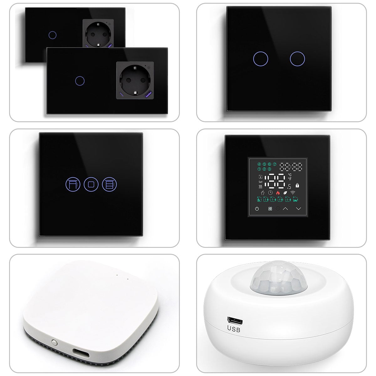 Zigbee Smart Home Solutions Kit Customized Bedroom Sets Work with Alexa Google assistant Home Automation Kits Bseedswitch Black