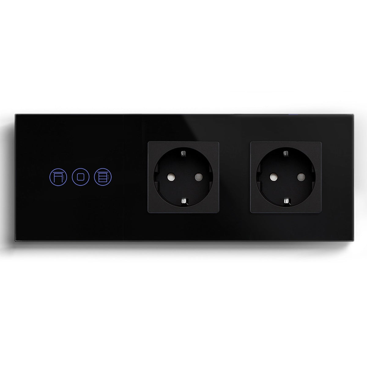 Bseed Smart WiFi Shutter Switches With Double Normal EU Standard Wall Sockets Light Switches Bseedswitch Black