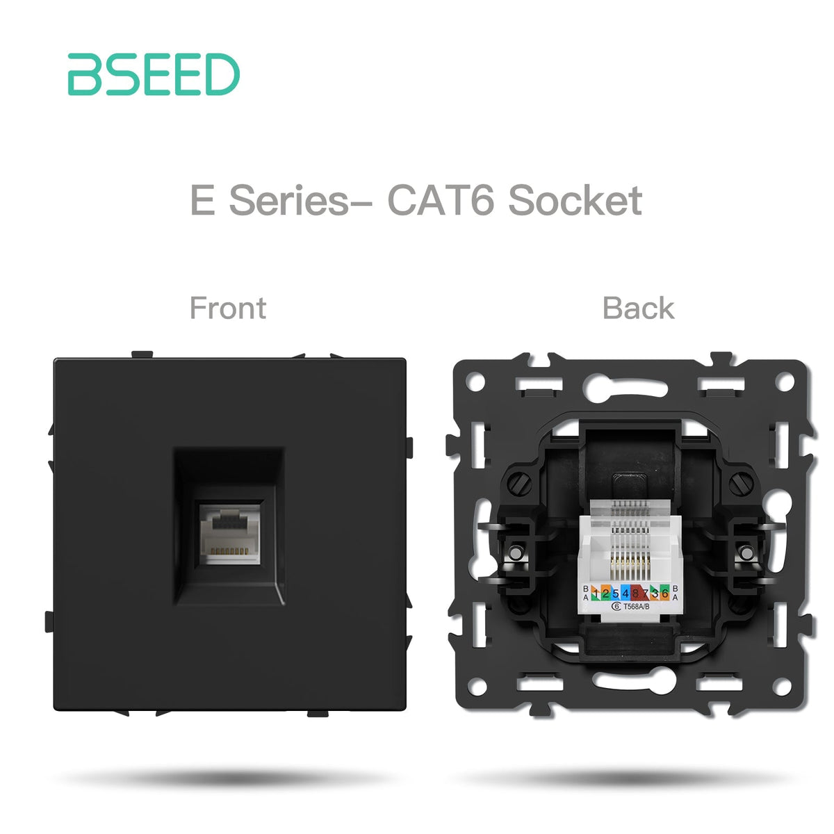 Grand Series DIY Part Customized free combinations Plastic Panels Black Color Power Outlets & Sockets Bseedswitch Computer Internet Socket Cat6