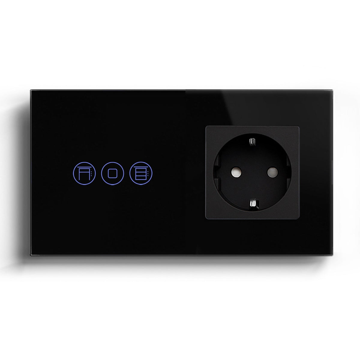 Bseed Touch Wifi Shutter Switch EU Standard Socket Without Wifi Power Outlets & Sockets Bseedswitch Black