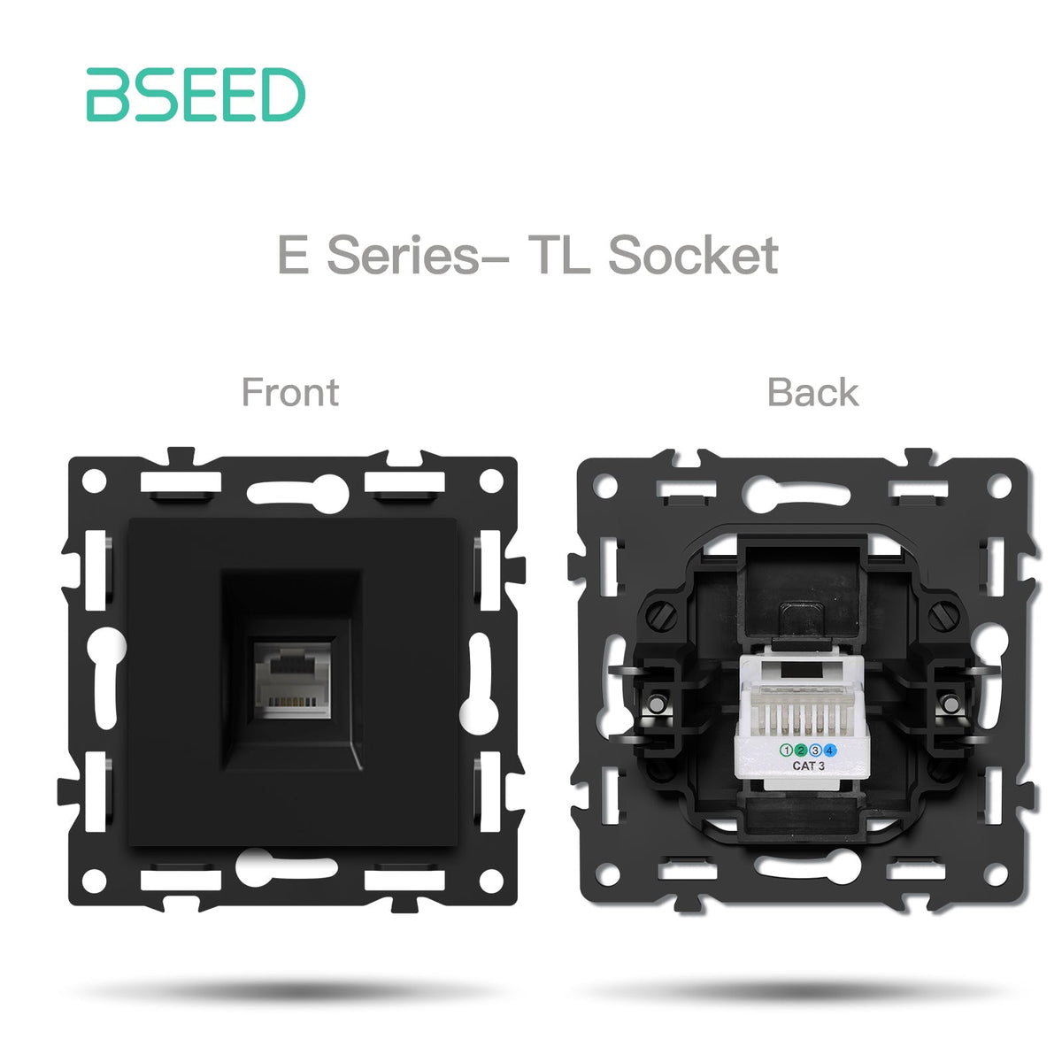 BSEED DIY Part Customized Free Combinations Mechanical Switch Socket Insert Black Color Crystal Glass Panel Light Switches Bseedswitch Telephone Socket CAT3