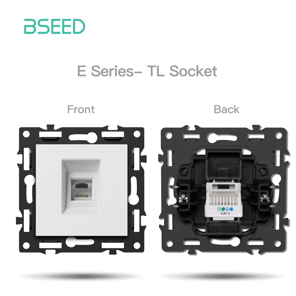 Click Series DIY Part Customized Free Combinations Smart Wifi Switch Socket Insert White Color Crystal Glass Panel Light Switches Bseedswitch Telephone Socket CAT3