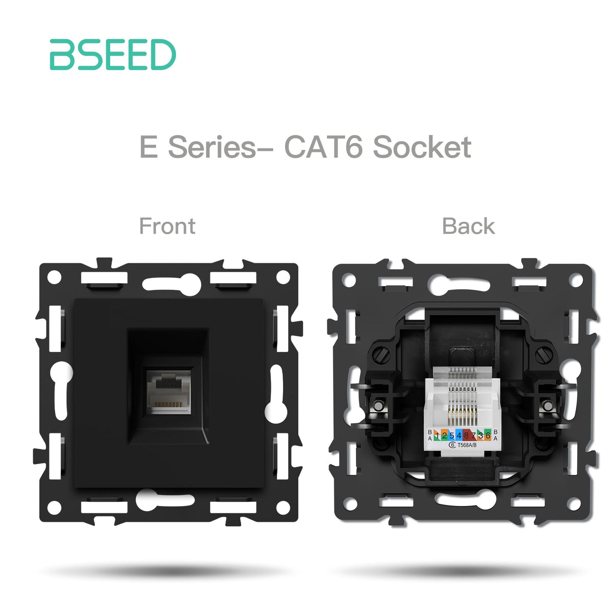 BSEED DIY Part Customized Free Combinations Mechanical Switch Socket Insert Black Color Crystal Glass Panel Light Switches Bseedswitch Internet Computer Cat6 Socket
