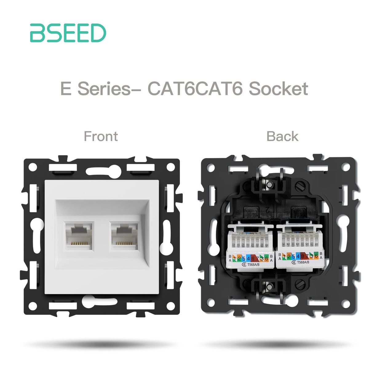 Click Series DIY Part Customized Free Combinations Smart Wifi Switch Socket Insert White Color Crystal Glass Panel Light Switches Bseedswitch Double Internet Cat6 Socket